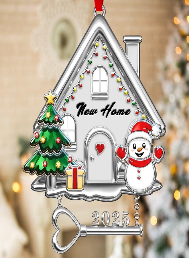 GRMIKBU House Warming Gifts New Home Ornament Metal 2025 - First Christmas in Our New Home Ornament 2025, Christmas Tree Decoration 2025 for New Homeowners, Couple & Family - Image 1